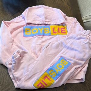 Boys Lie Pink Hoodie and Sweatpants Set
